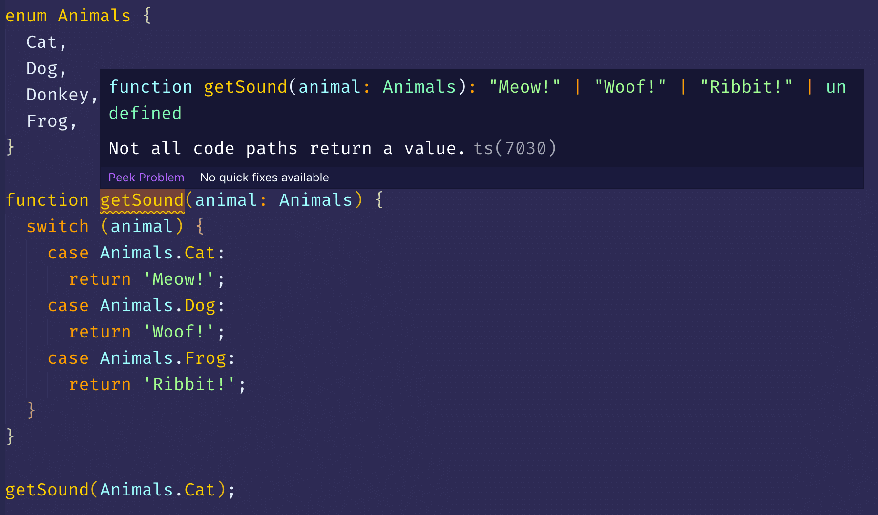 Type Safe Switch Statements with TypeScript