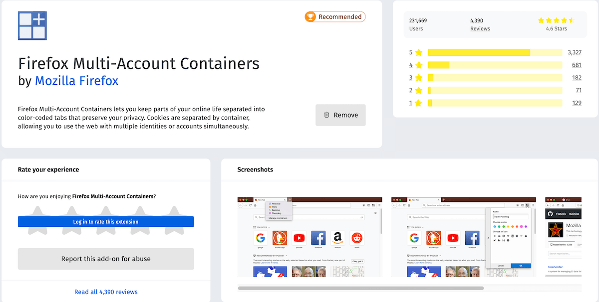 Using Firefox Multi-account Containers for Privacy Protection